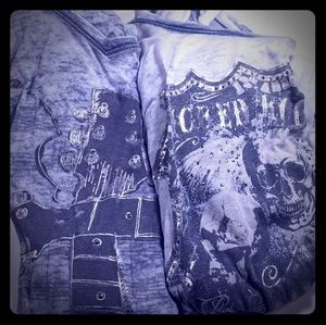 2 Lane Bryant Rock Music Themed Tops 18/20